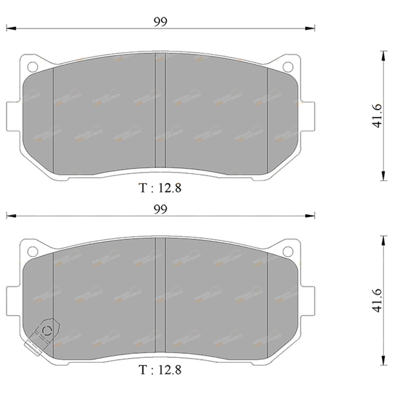 Rear Disc Brake Pads Set for Kia Shuma S2 (2000–2001)