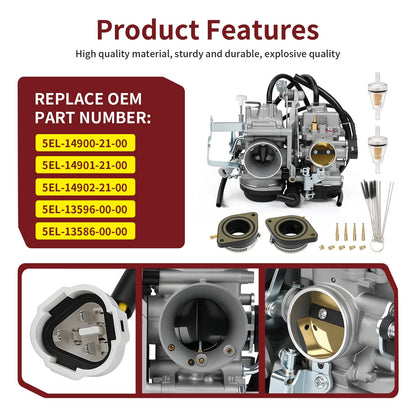 Carburetor with Boots for Yamaha V-Star 1100 Custom XVS1100 (1999–2005)