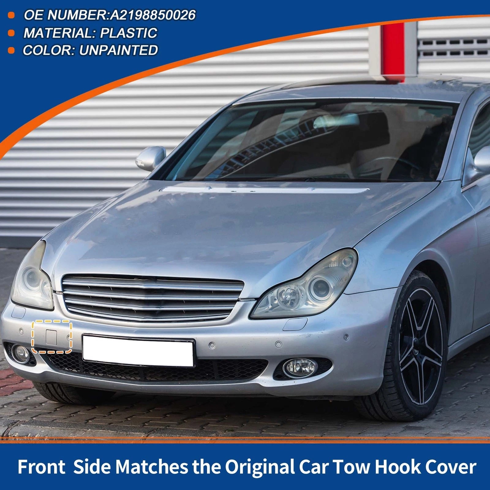 Tow Hook Cover Front Bumper Replacement for Mercedes-Benz CLS (2005–2011)