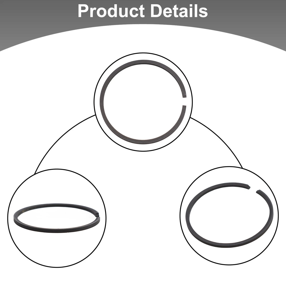 2X 80cc 47mm Piston Rings for Motorised Bicycle (Motorized Bike)