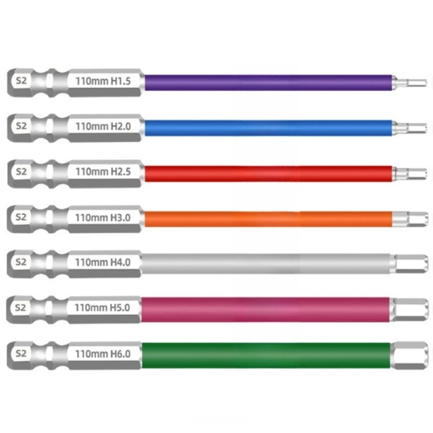 Hex Screwdriver Bit 110mm Magnetic Alloy Steel for Impact and Drill Use