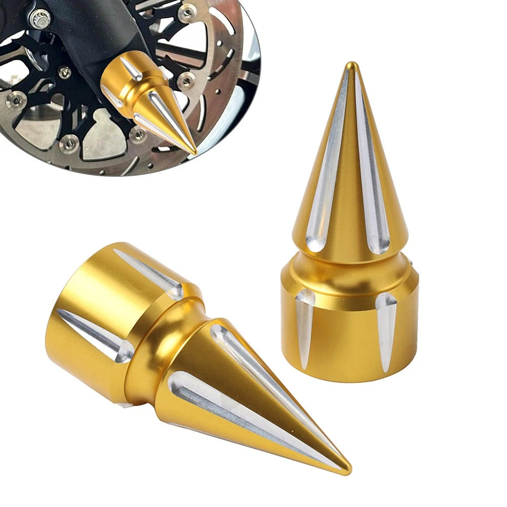 Front Axle Cap Nut Cover 3.6" Gold for Harley Softail (2007–Present), Dyna (2008–Present), Street Glide (2007–Present)