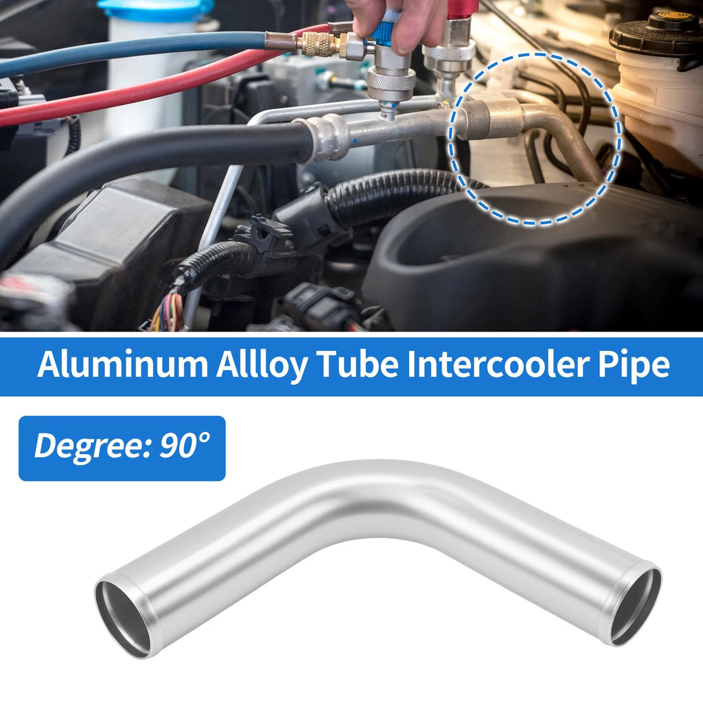 2.76" OD 90° Intercooler Pipe for - Brushed Silver Tone