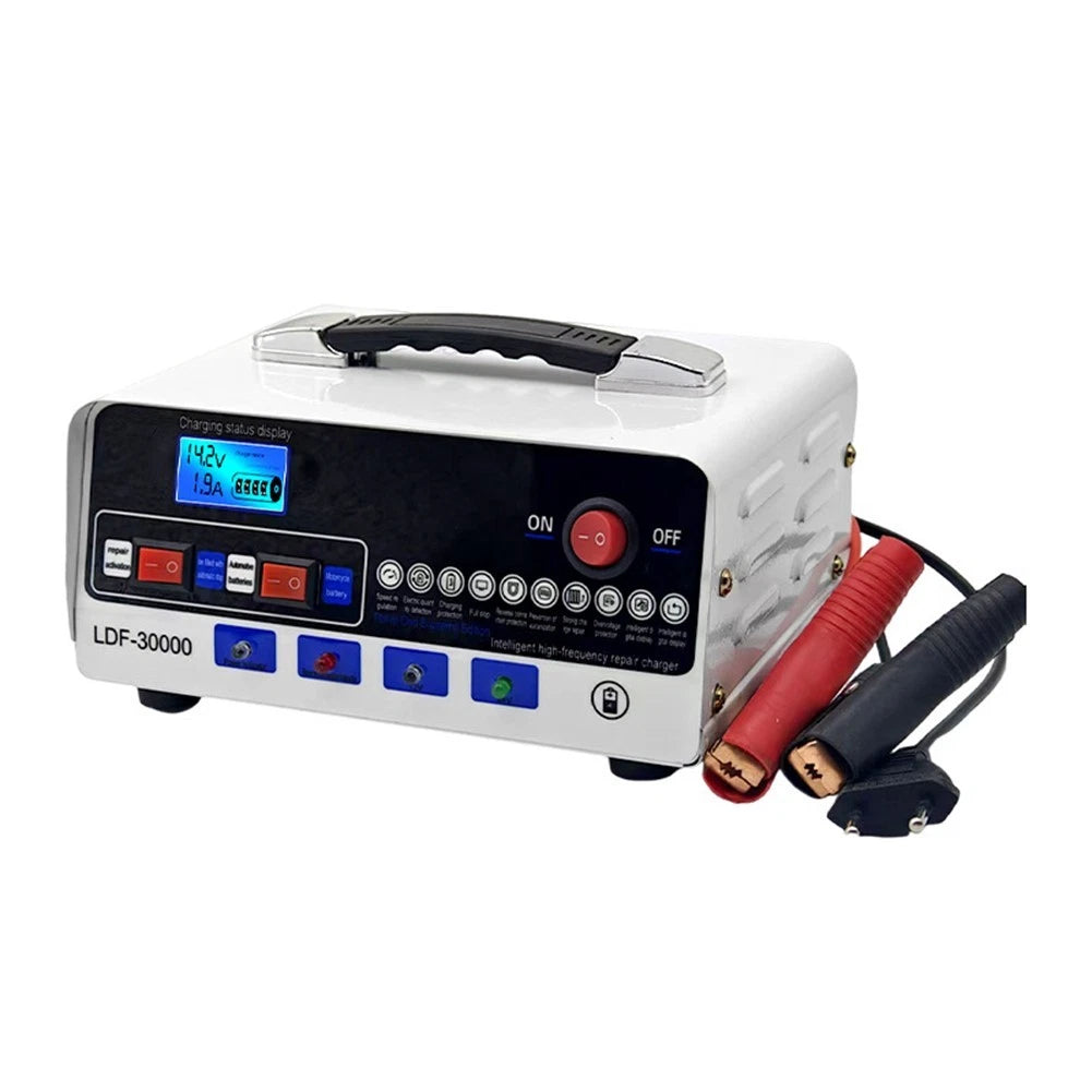 12V 24V Car Battery Charger with Pulse Display & Reverse Polarity Protection