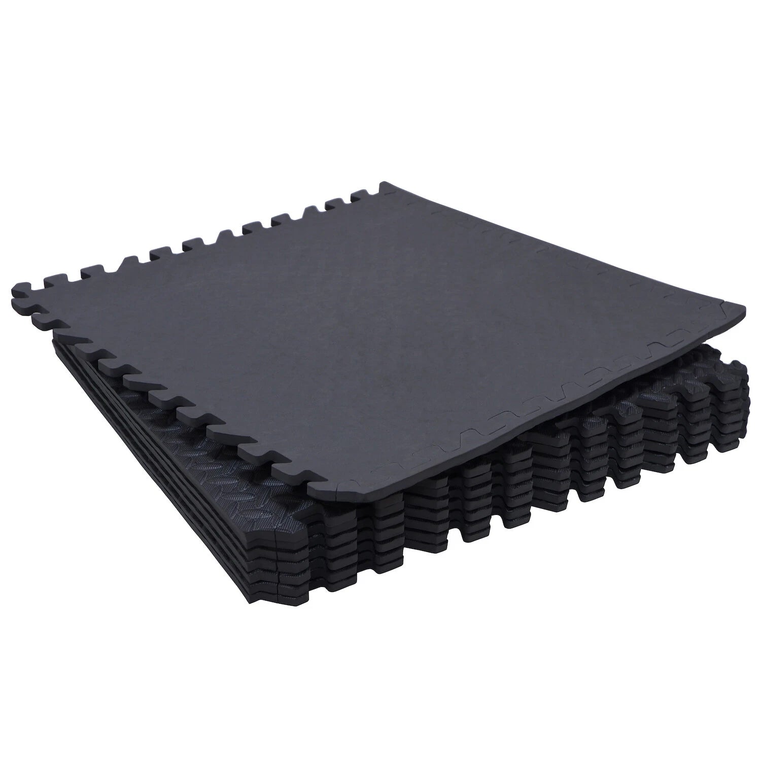8PC EVA Foam Exercise Tiles Gym Floor Mat 24x24 Black