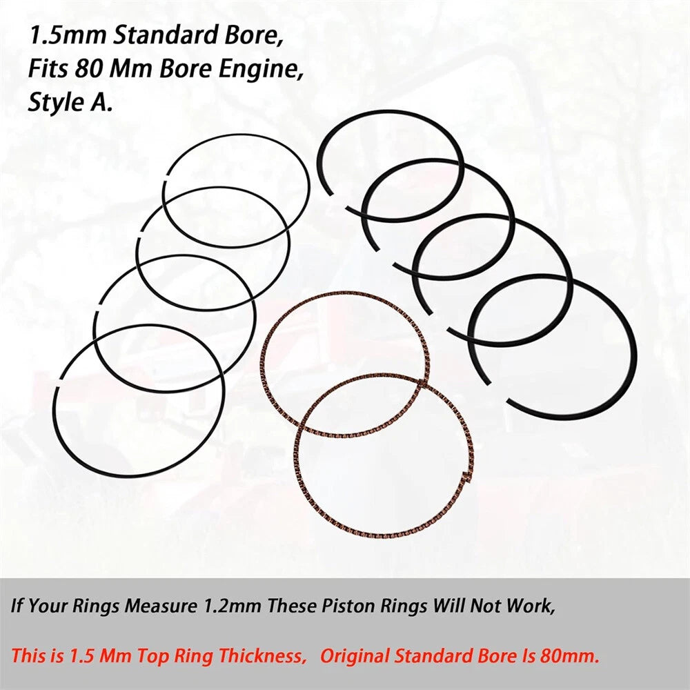 2 Sets Piston Rings for Kohler CH23 CV23 24-108-19 24-108-27 1.5MM