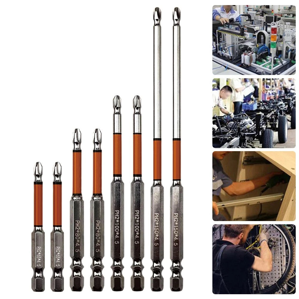 HRC62 Magnetic Cross Screwdriver Bits PH2 for Impact Drill (Universal)