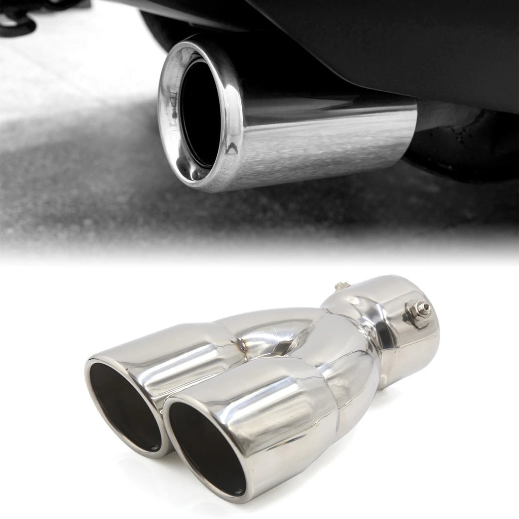 75mm Inlet Exhaust Pipe for Car (Dual Twin End Tips)