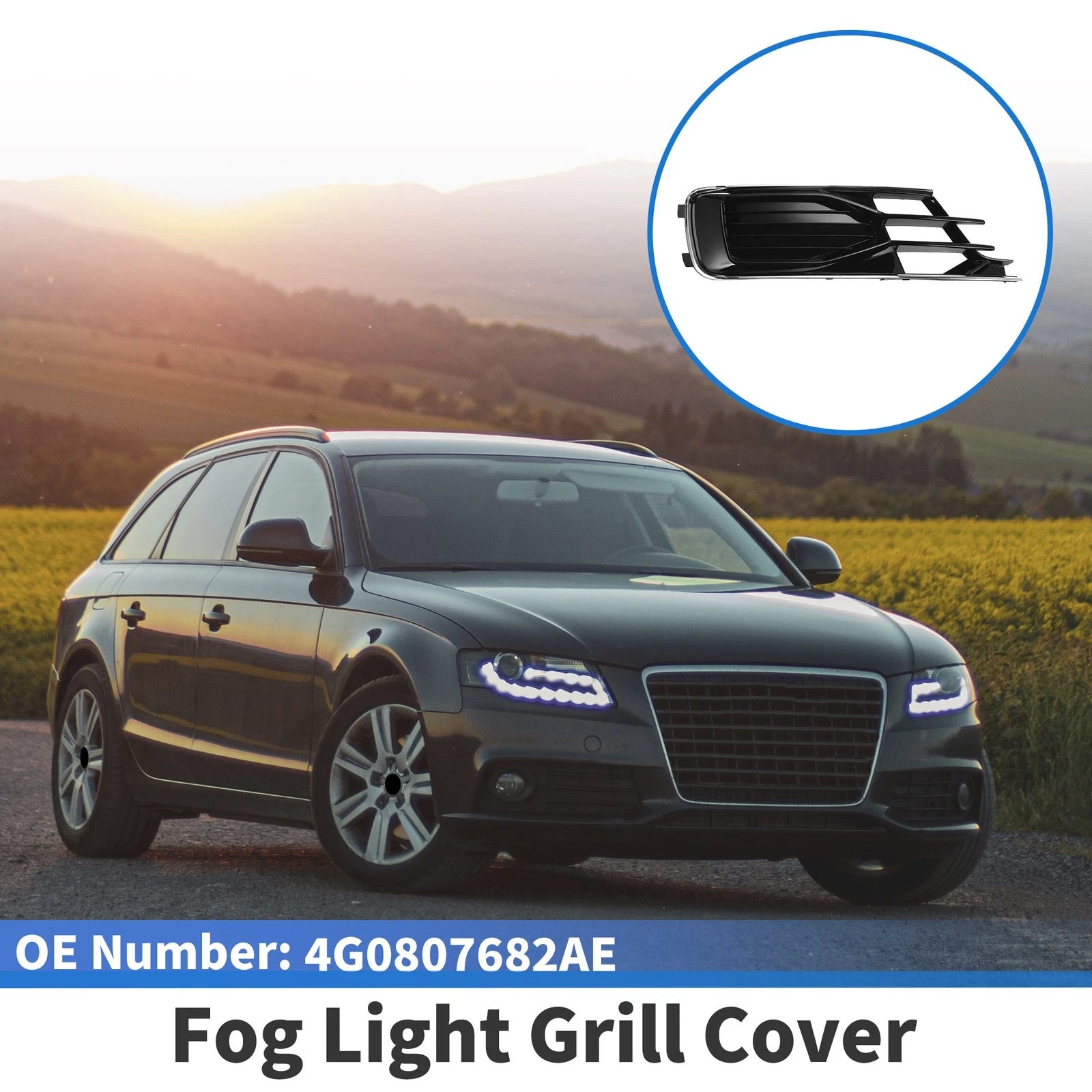 Front Right Fog Light Grill Replacement for Audi A6 (2016–2018)
