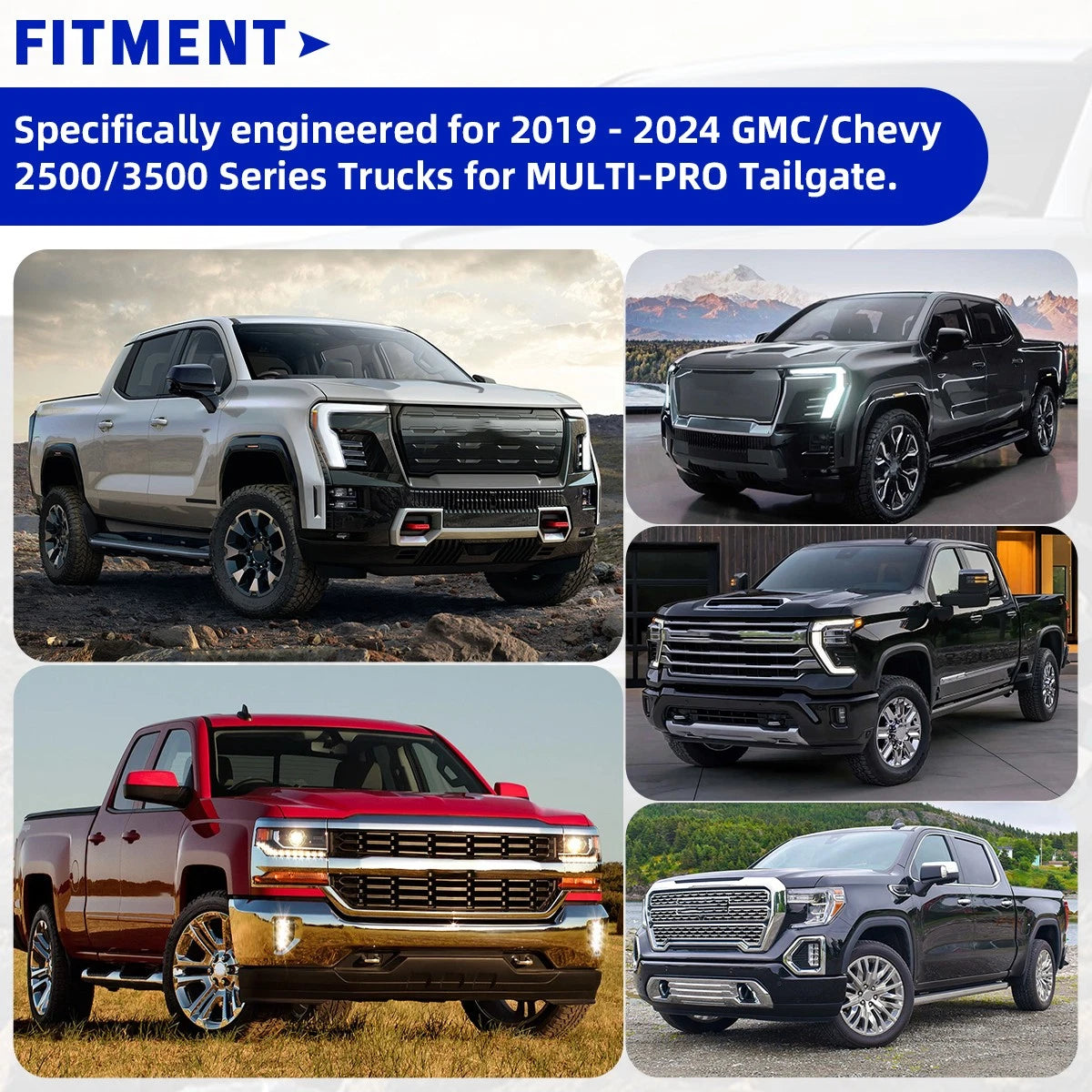 Multi-PRO Tailgate Protector for GMC/Chevy 2500 3500 (2019–2024) Anti-slip