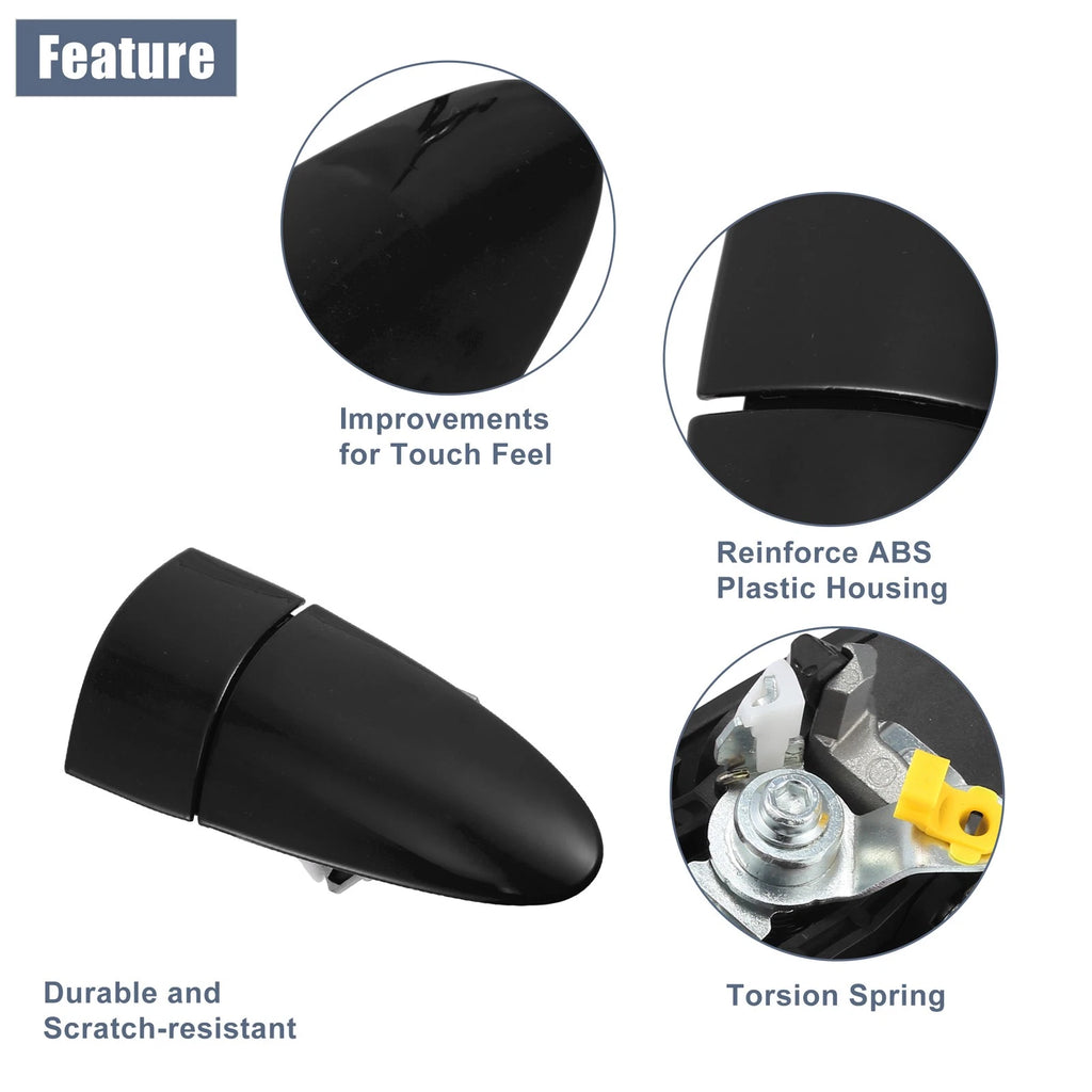 Front Right Exterior Door Handle Replacement Black for Honda CRZ (2011–2016)