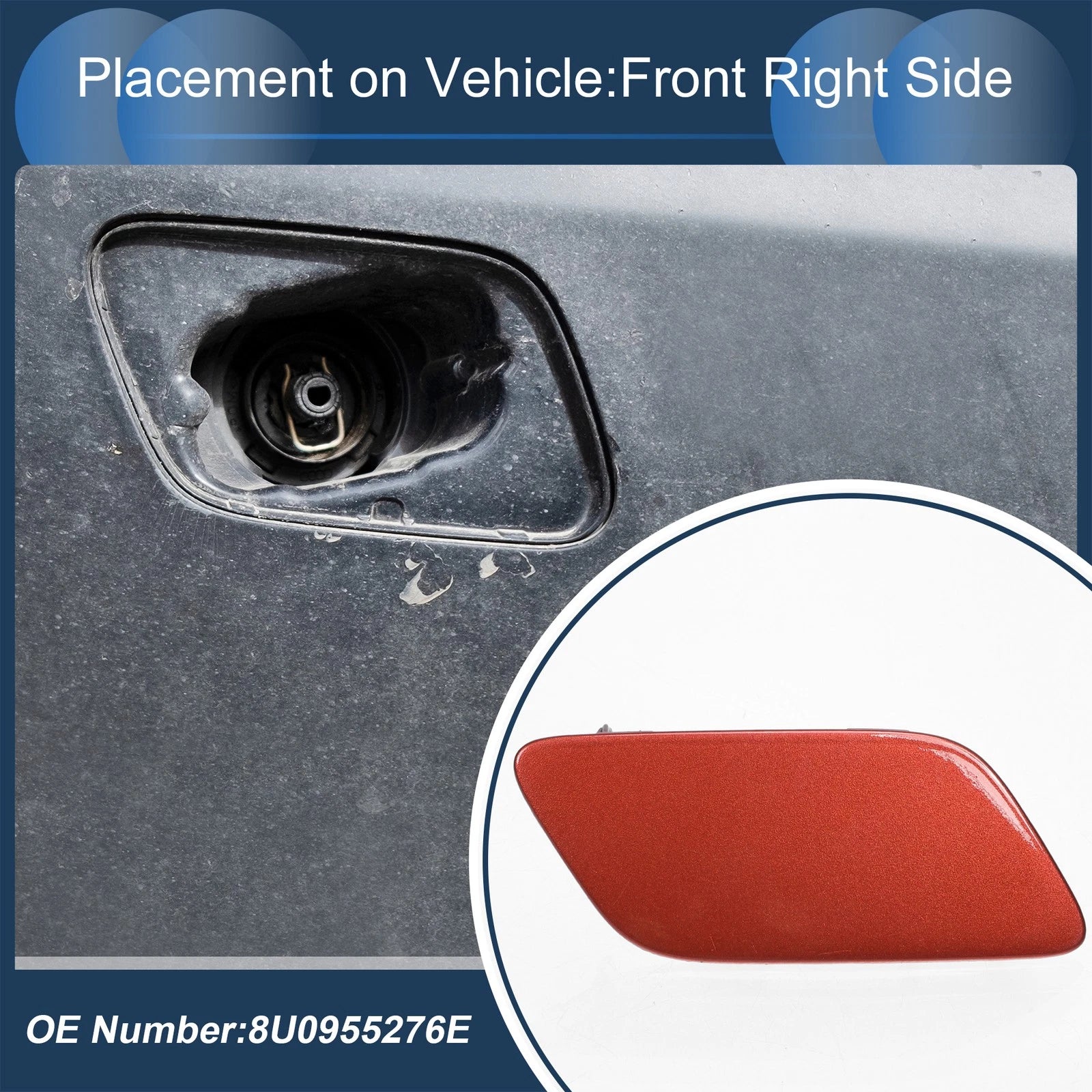 Front Right Washer Nozzle Cover Cap Replacement for Audi Q3 (2016–2017)