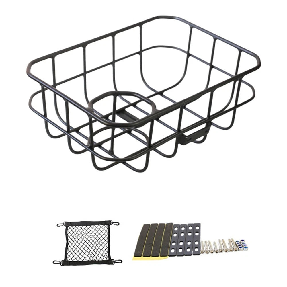 Practical Bicycle Front Basket with Water Bottle Holder for Leisure Riding