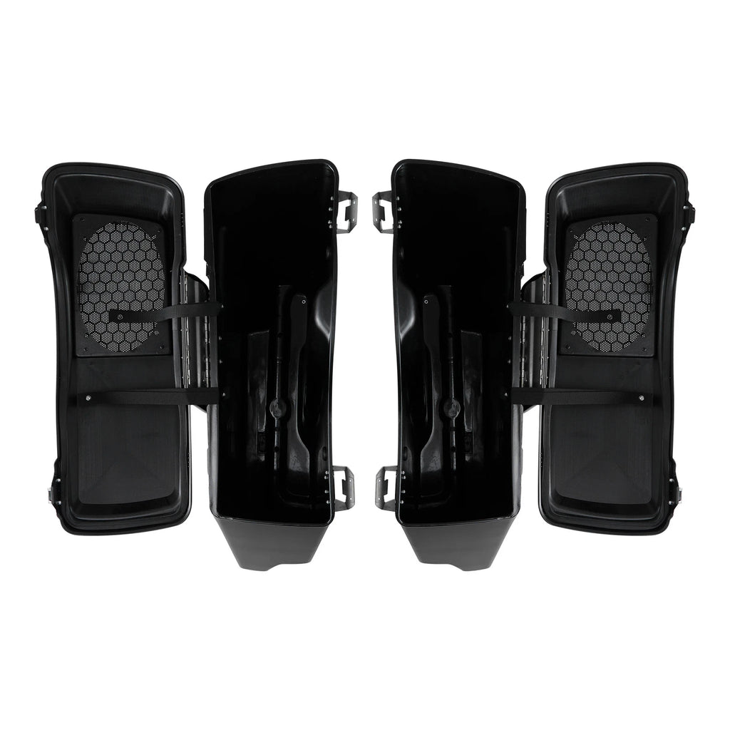 5" Stretched Saddlebag Speaker Lids & Bracket for Harley Softail (1984–2017)