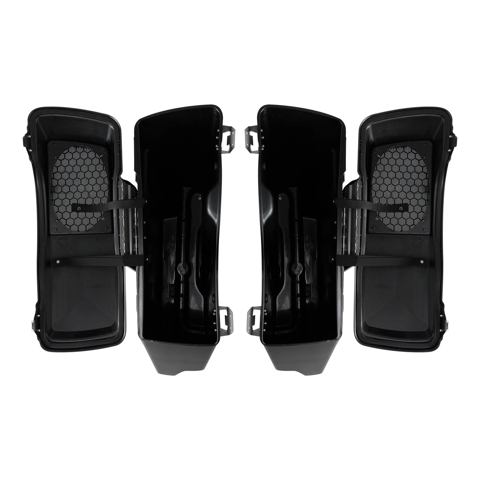 5" Stretched Saddlebag Speaker Lids & Bracket for Harley Softail (1984–2017)