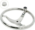 3 Spoke Stainless Steel Steering Wheel for Boat (13.5" Dia)