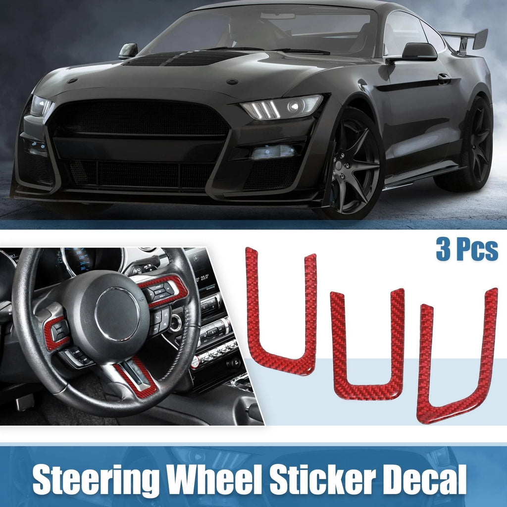 Steering Wheel Insert Cover Trim Stickers 3pcs for Ford Mustang (2015–2022)