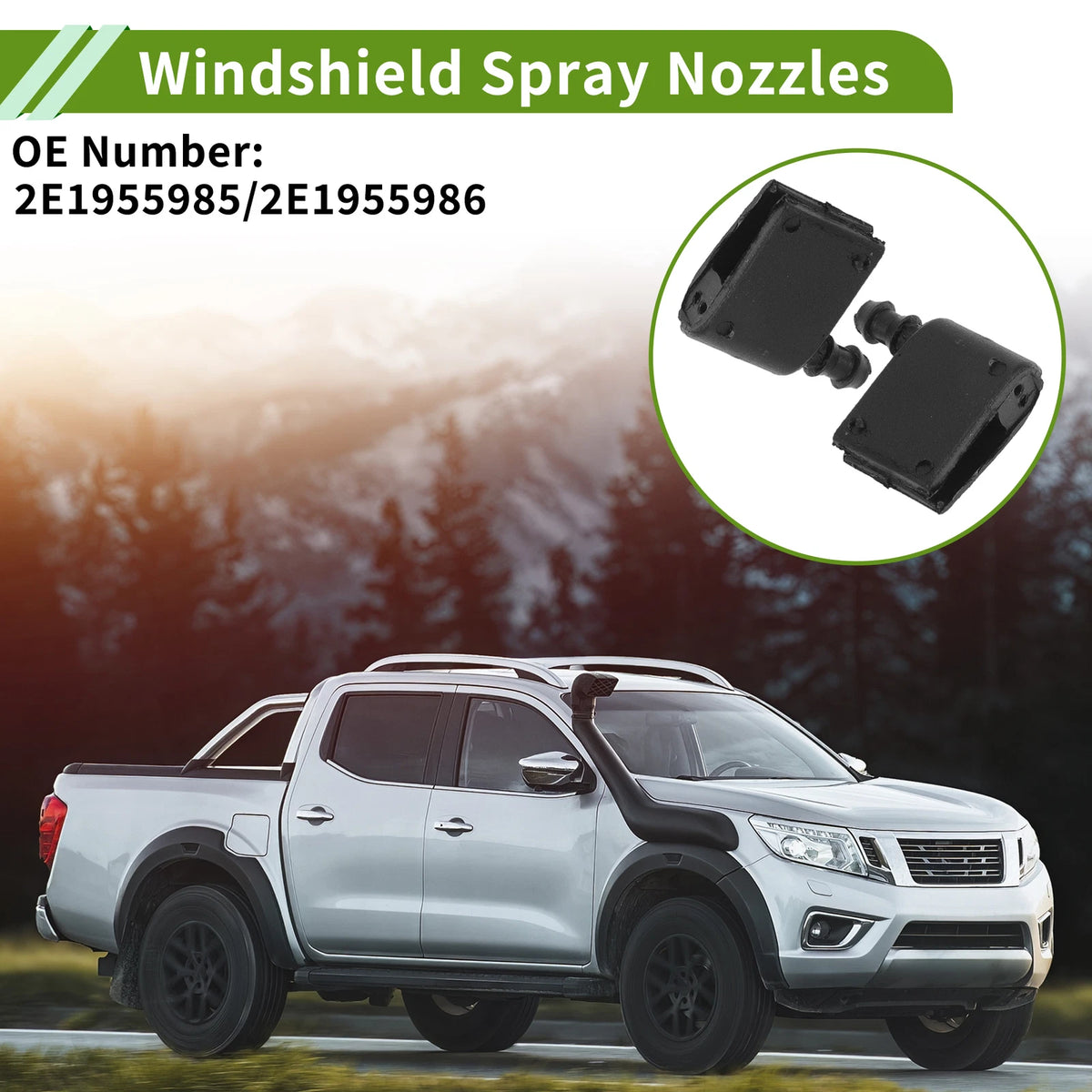 Washer Nozzle with Hose Connector for Mercedes-Benz (No. 2E1955985)