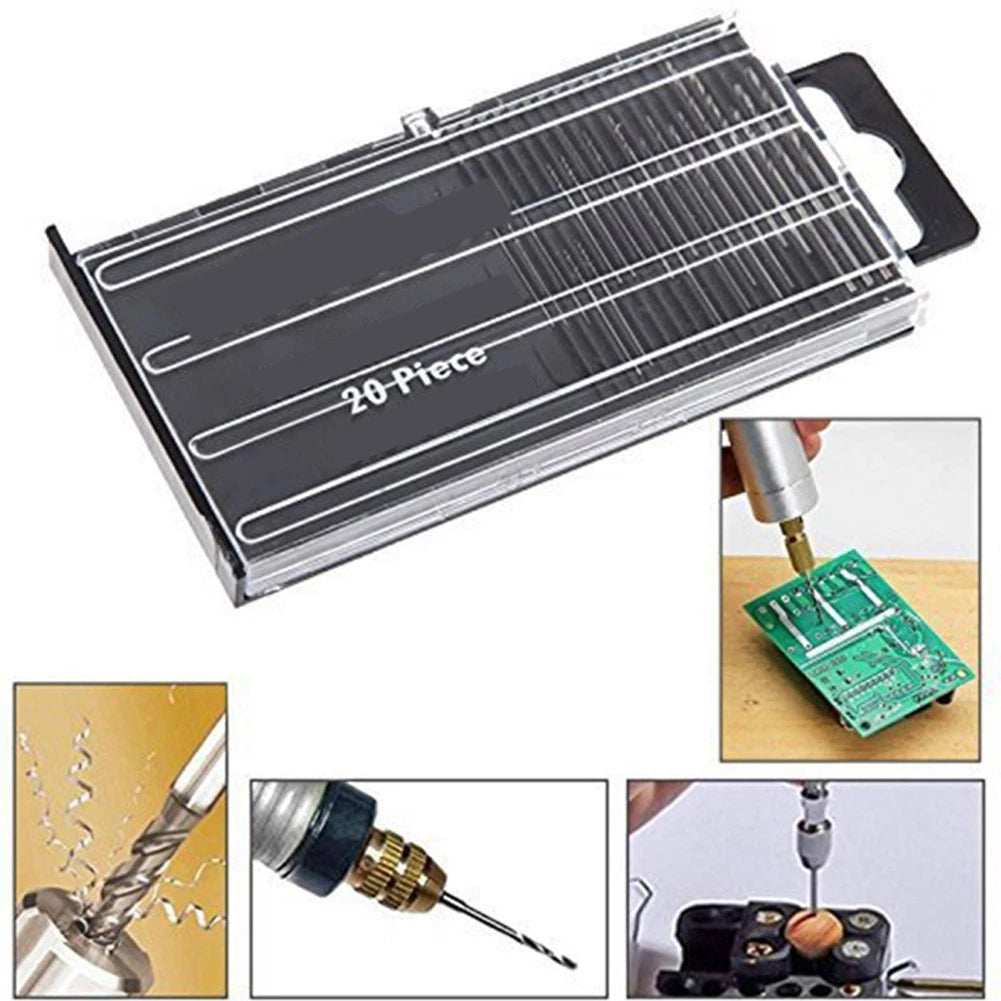 20Pcs Mini HSS Spiral Drill Bits for Jewellery and Electronics