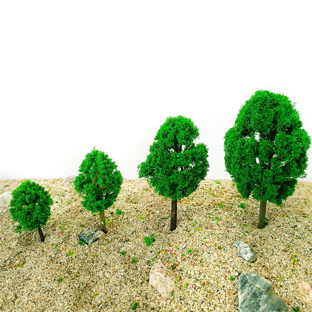 10Pcs Miniature Trees for Garden Architecture Train Scenery Decor