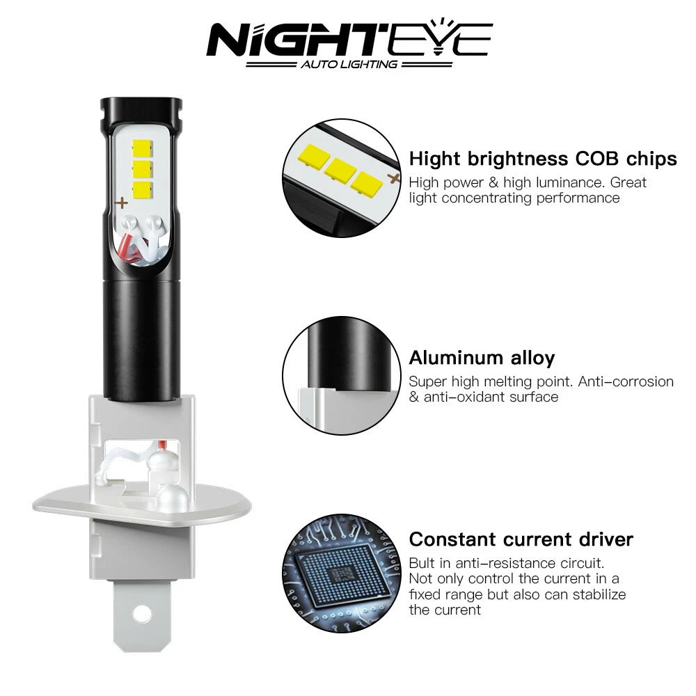 2X H1 LED Fog Light Bulbs for NOVSIGHT (6000K)