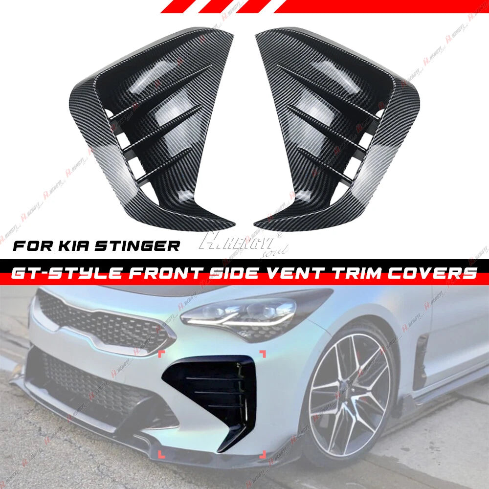 Front Bumper Vent Hole Cover for KIA Stinger GT (2017–2023) Carbon Fiber