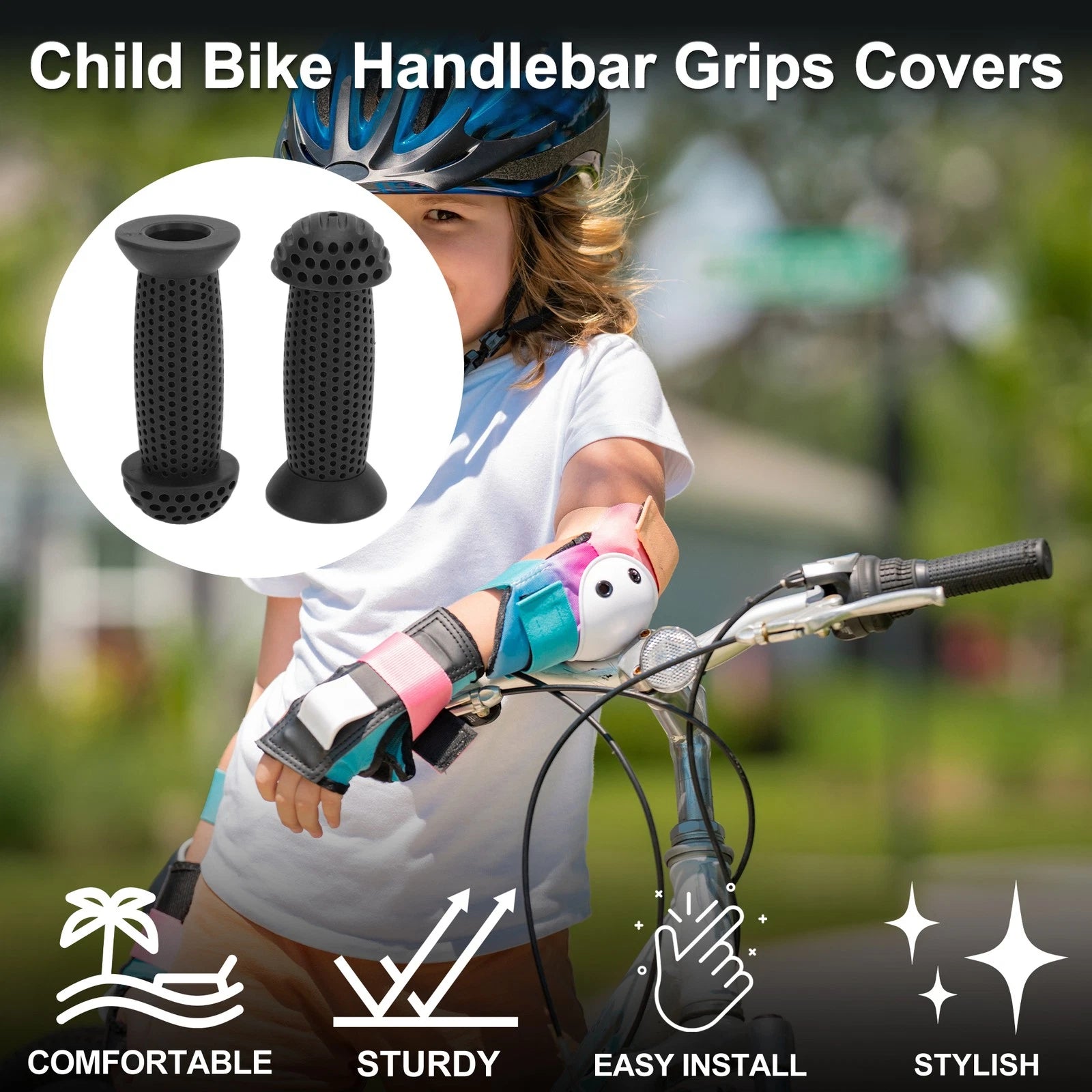 Bike Handlebar Grip Covers 100mm Soft MTB End Grips Protector for 1 Pair
