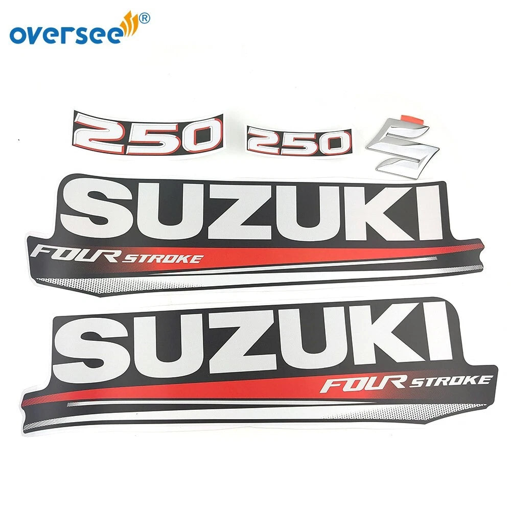 Top Cowling Sticker Kit for Suzuki 4 Stroke 250HP (Graphics Decals)