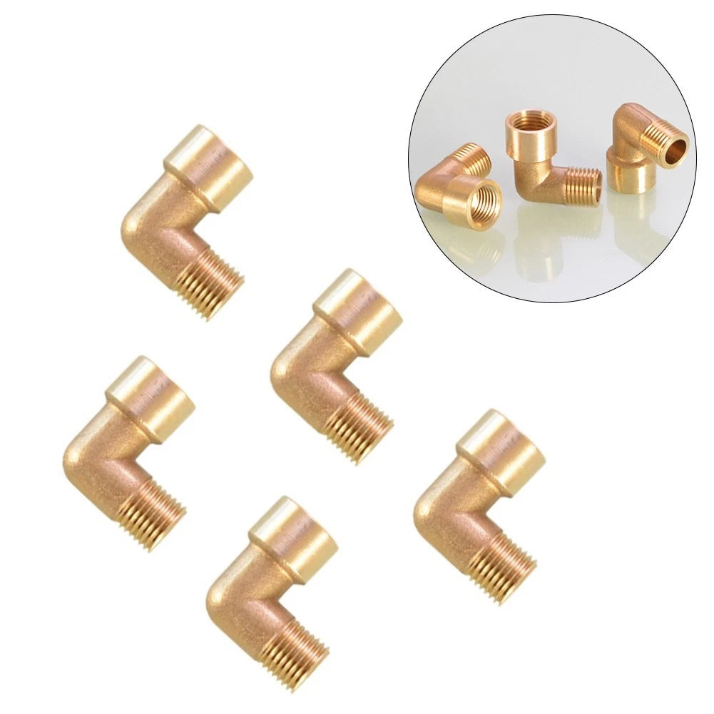 Pack of 5 Brass Pipe Elbows for Various Applications