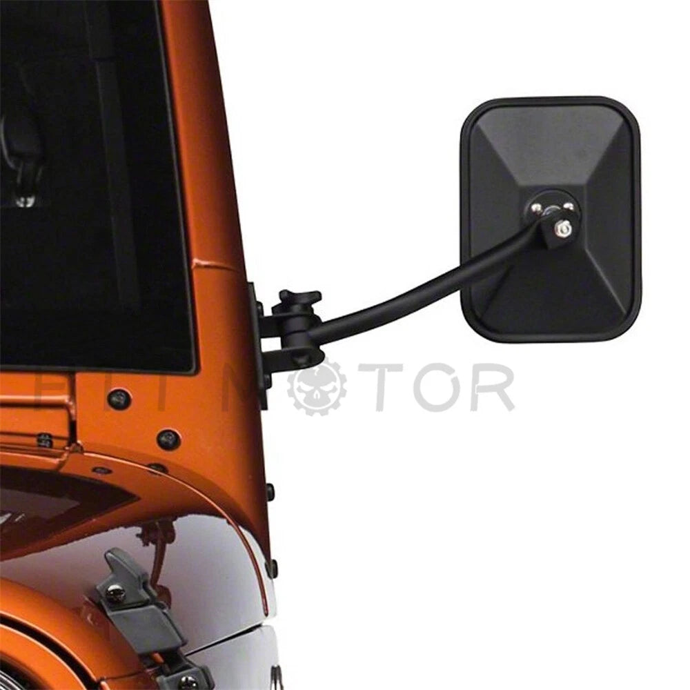 Pair Quick Release Rectangular Mirrors for Jeep Wrangler TJ JK (1997–2017)