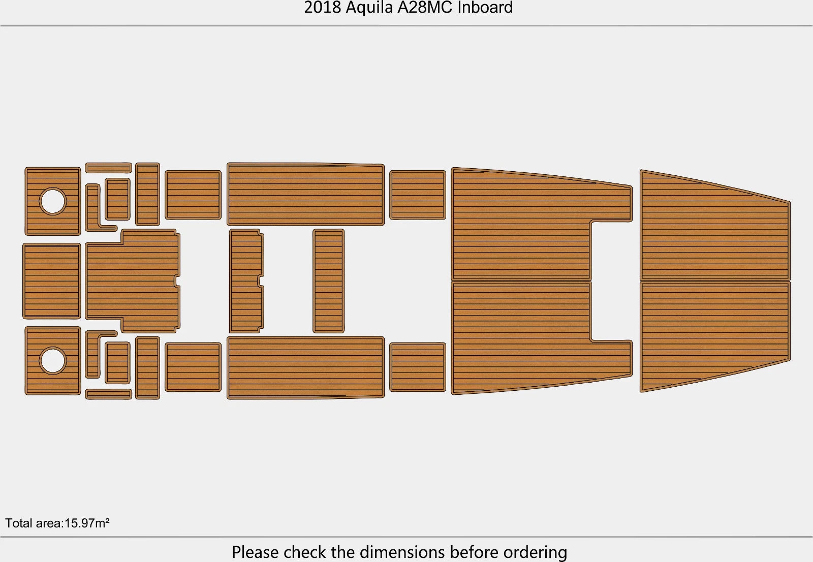 EVA Foam Pads for Aquila A28MC (2018) Inboard Cockpit Swim Platform
