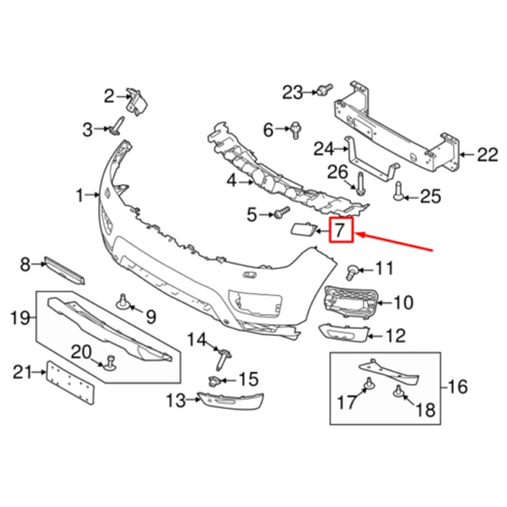 Headlight Washer Nozzle Jet Cover Cap Right for Range Rover Sport (2014–2018)