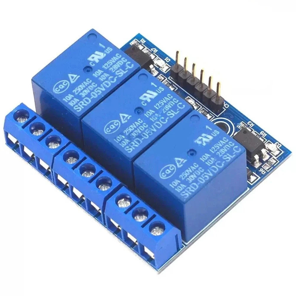 3 Channel Relay Module 5V DC with Optocoupler for Arduino