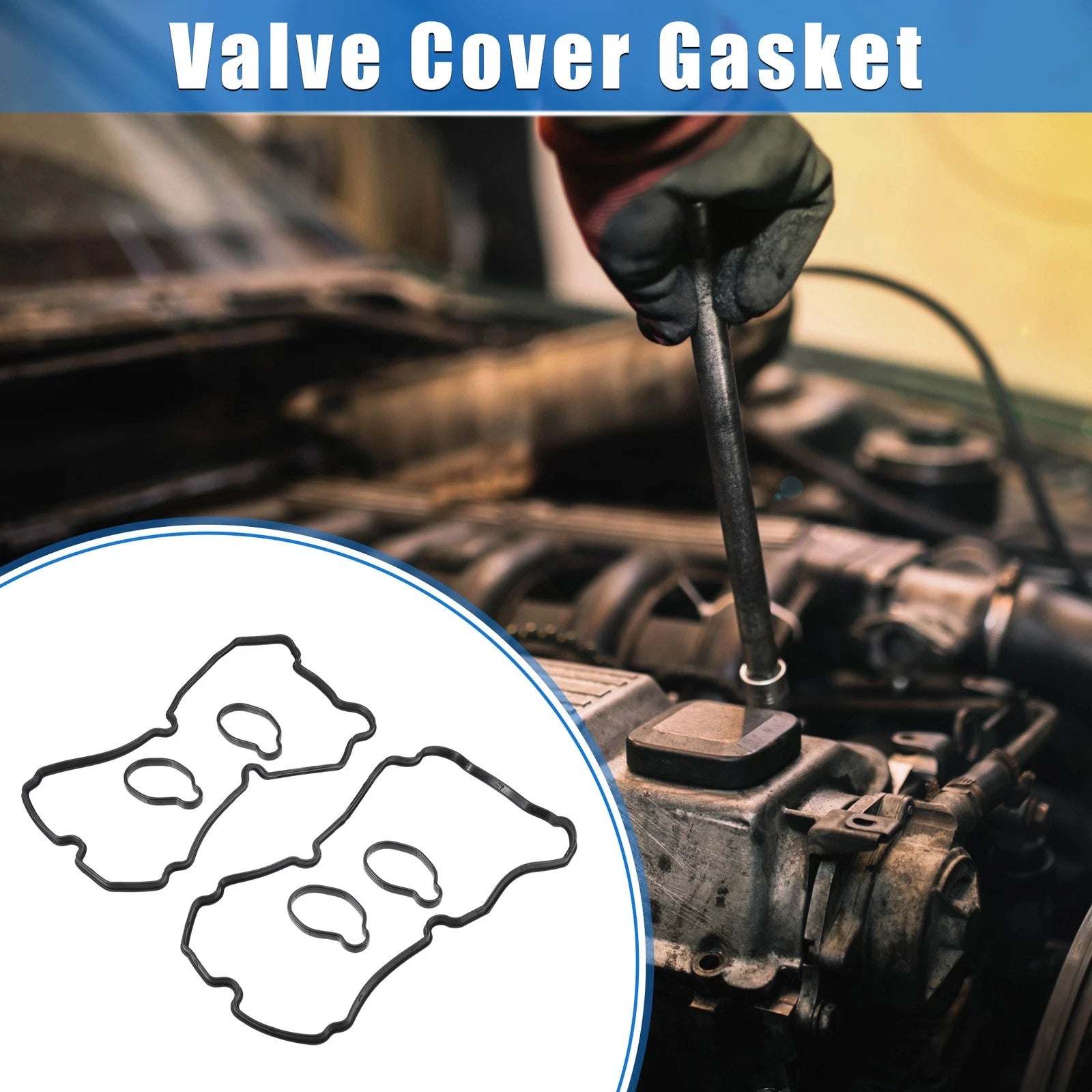 Valve Cover Gasket Kit Replacement for Subaru Forester (2004–2013) Rubber Black