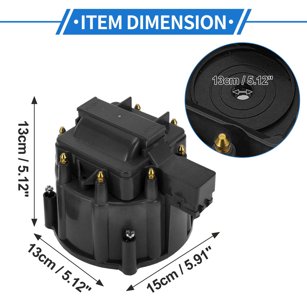 Distributor Cap Kit Replacement for Chevy GM SBC BBC 305 327 350 396 (Black)