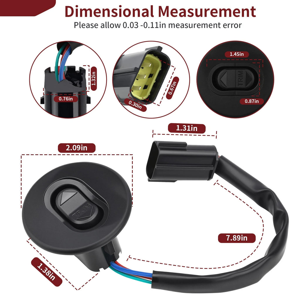 Trim Switch for Mercury F75 F80 F90 F100 F115 EFI (2000–2023) 2B095049 & Up