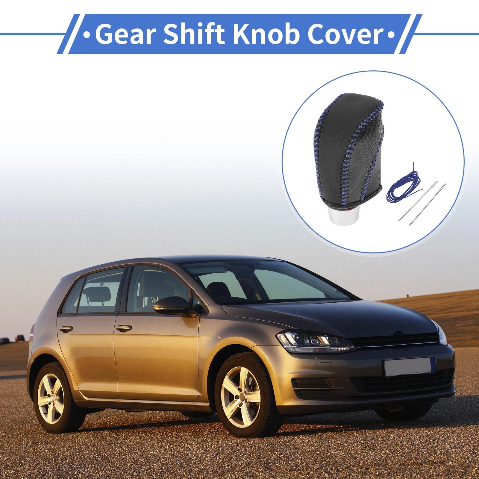 Gear Shift Knob Cover Replacement for Volkswagen Golf (2015–2019) Black