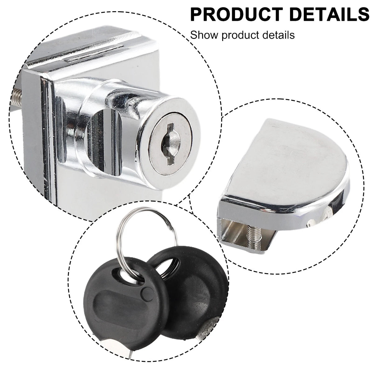 Glass Door Lock for Home Cabinet Double Door