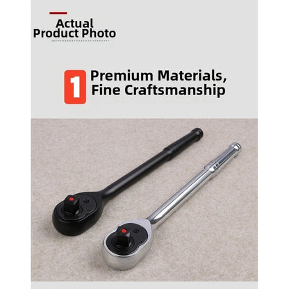 72 Tooth Ratchet Wrench 12 Drive Chrome Steel Reversible Quick Release Tool