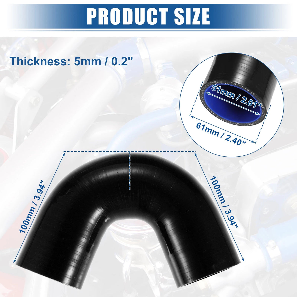135 Degree Silicone Hose Intercooler Tube Elbow Coupler for Universal