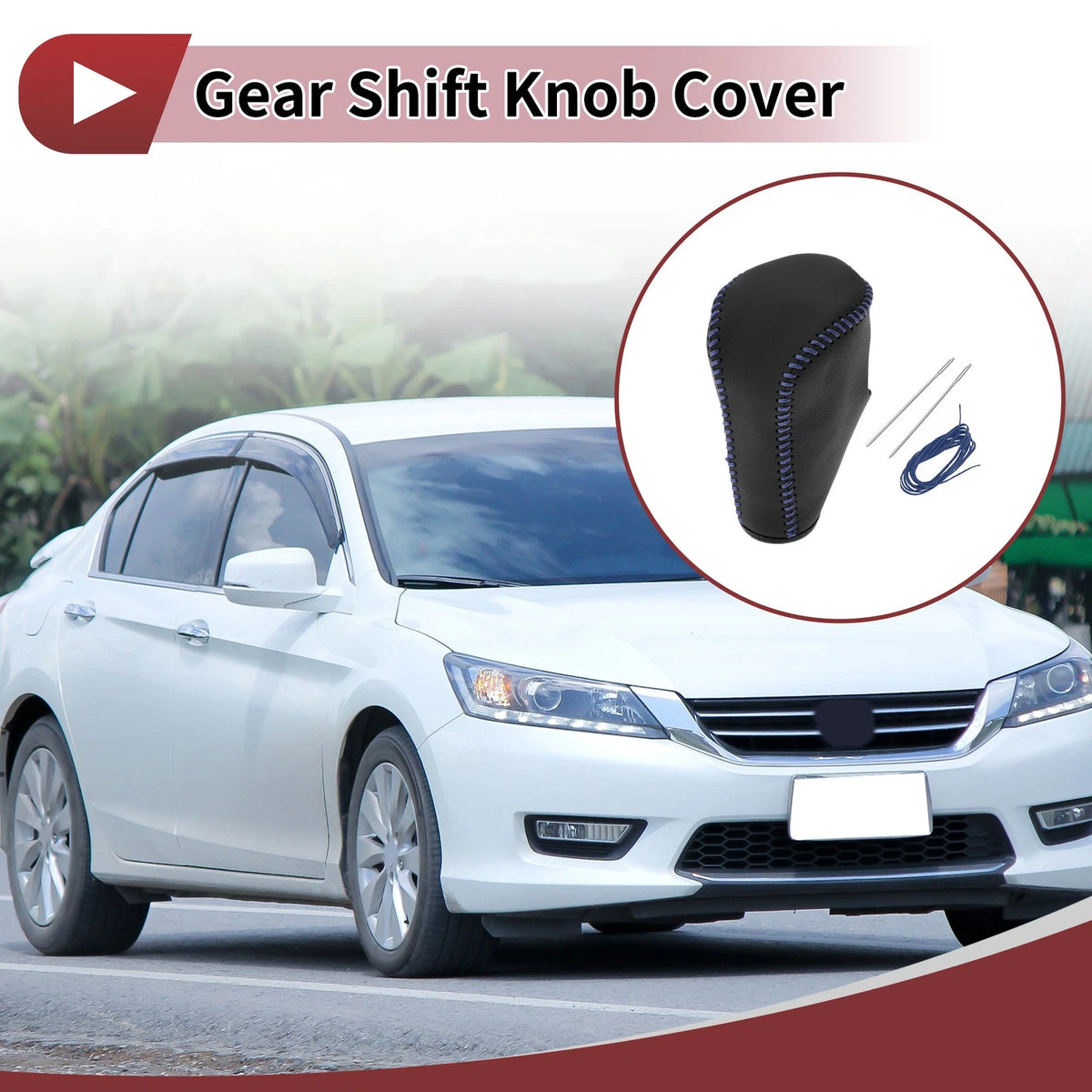 Gear Shift Knob Cover Replacement for Honda Accord 8 (2008–2012) Black
