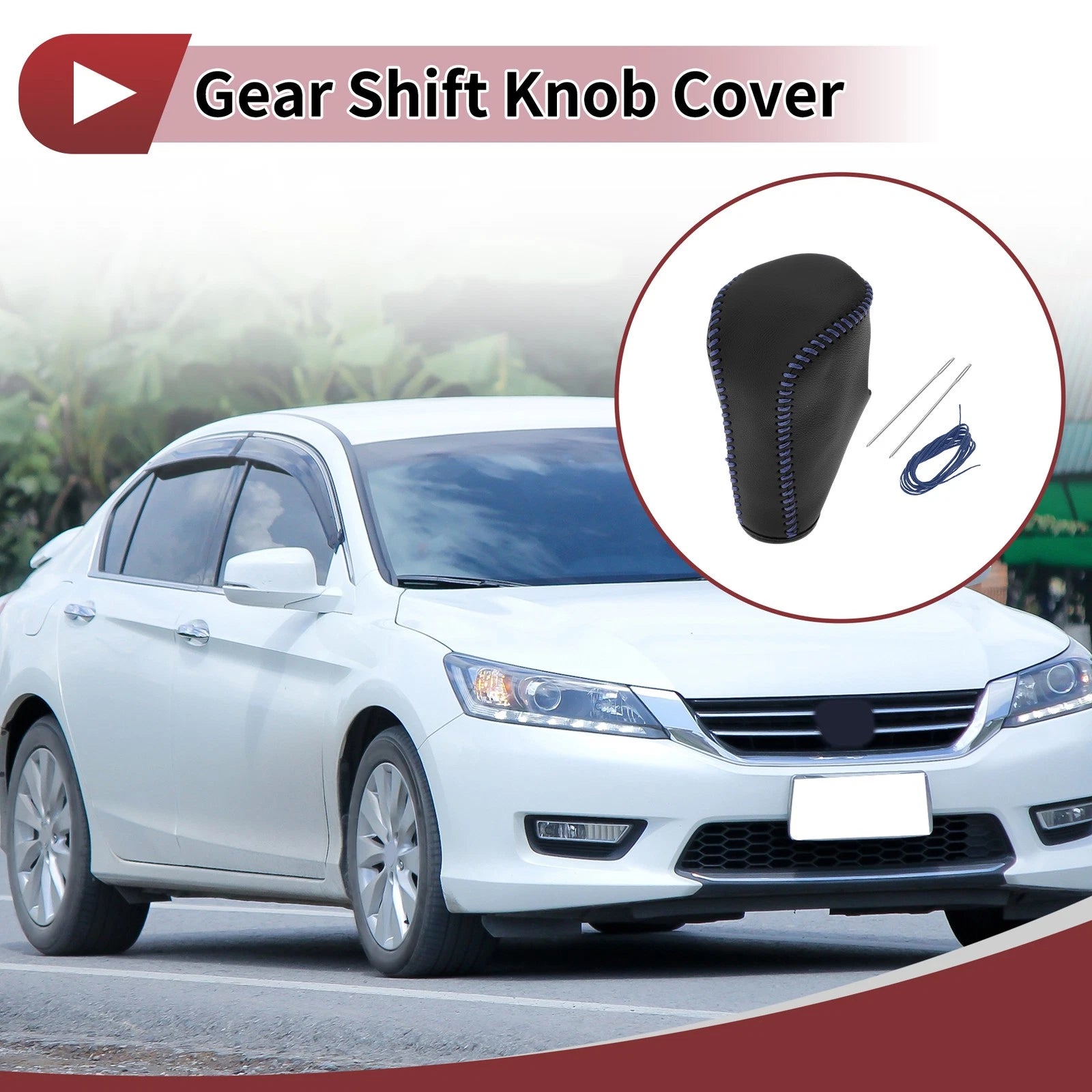 Gear Shift Knob Cover Replacement for Honda Accord 8 (2008–2012) Black