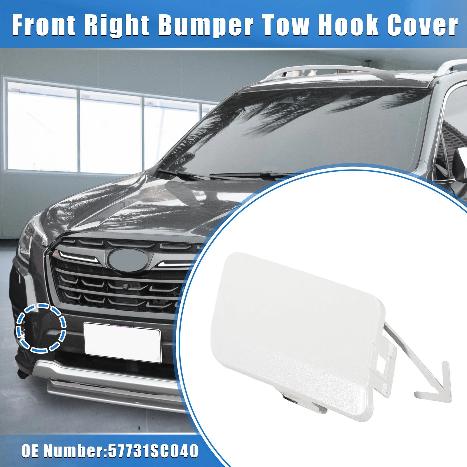 Front Right Tow Hook Cover for Subaru Forester (2009–2013) - White