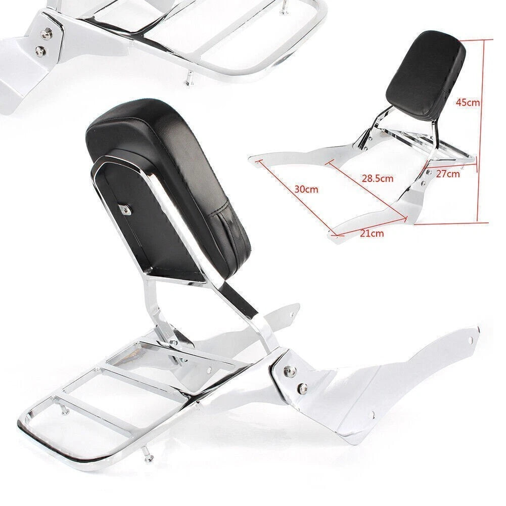 Passenger Backrest Sissy Bar w/ Luggage Rack for Yamaha Vstar 400 (1998–2014)