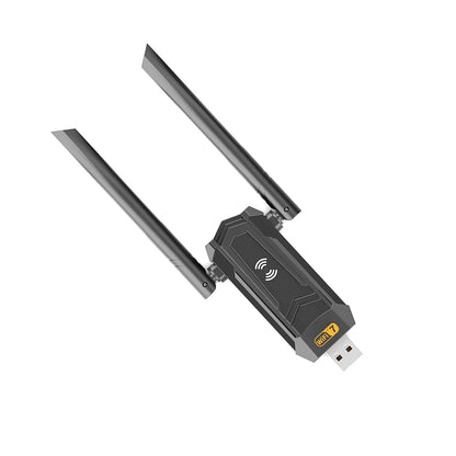 Tri-Band WiFi 7 USB 3.0 Wireless Adapter 6500Mbps for Windows 11 Laptop