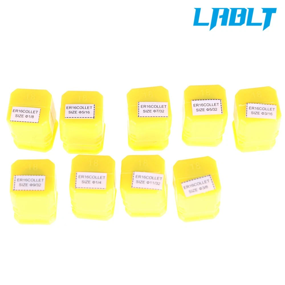9Pcs ER16 Spring Collet Set for Milling Lathe Engraving Machine