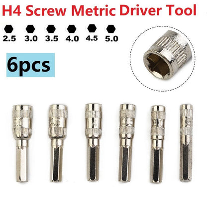 Set of 6 Hex Socket H4 Hand Tools for Automotive Bolts