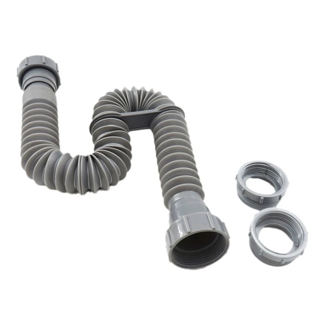 Flexible Adjustable Sink Drain Pipe Hose with Double Ended Tube Brackets
