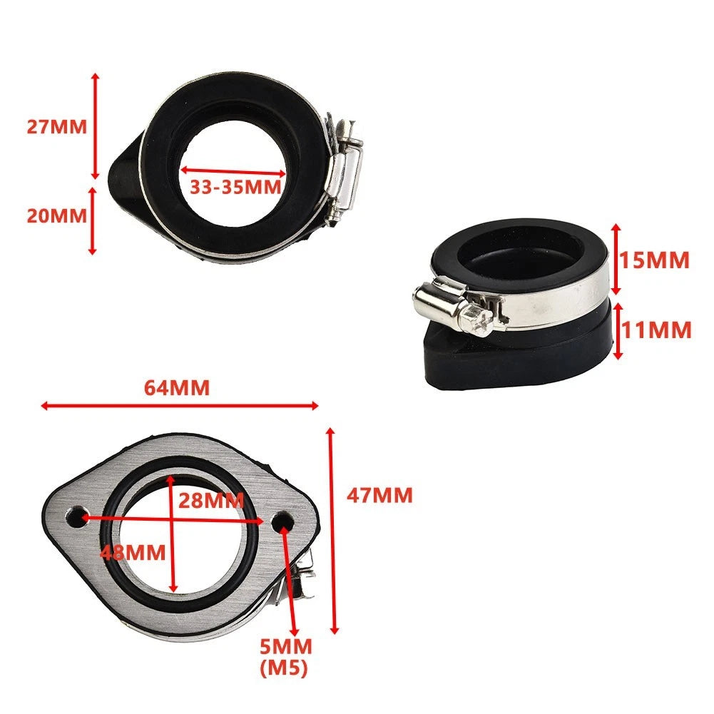 Carburetor Manifold Flange Adapter for 33-35mm (Universal Fit)