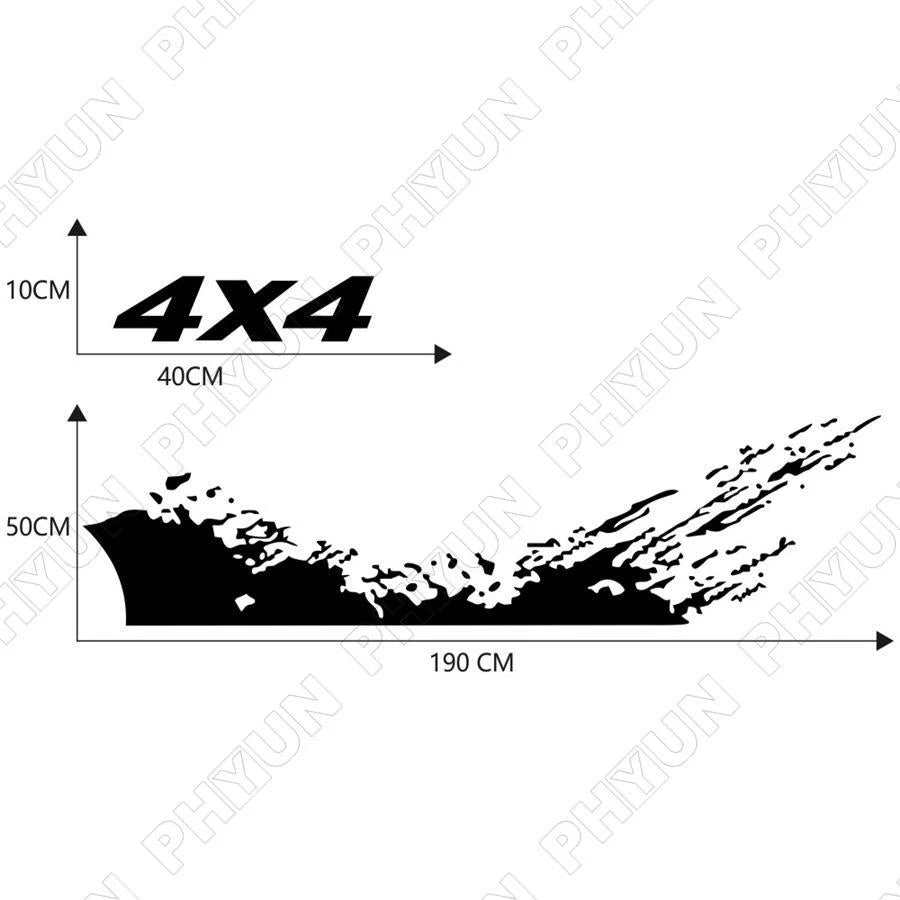Pair Black Vinyl Splash Graphics Decals for 4X4 Truck